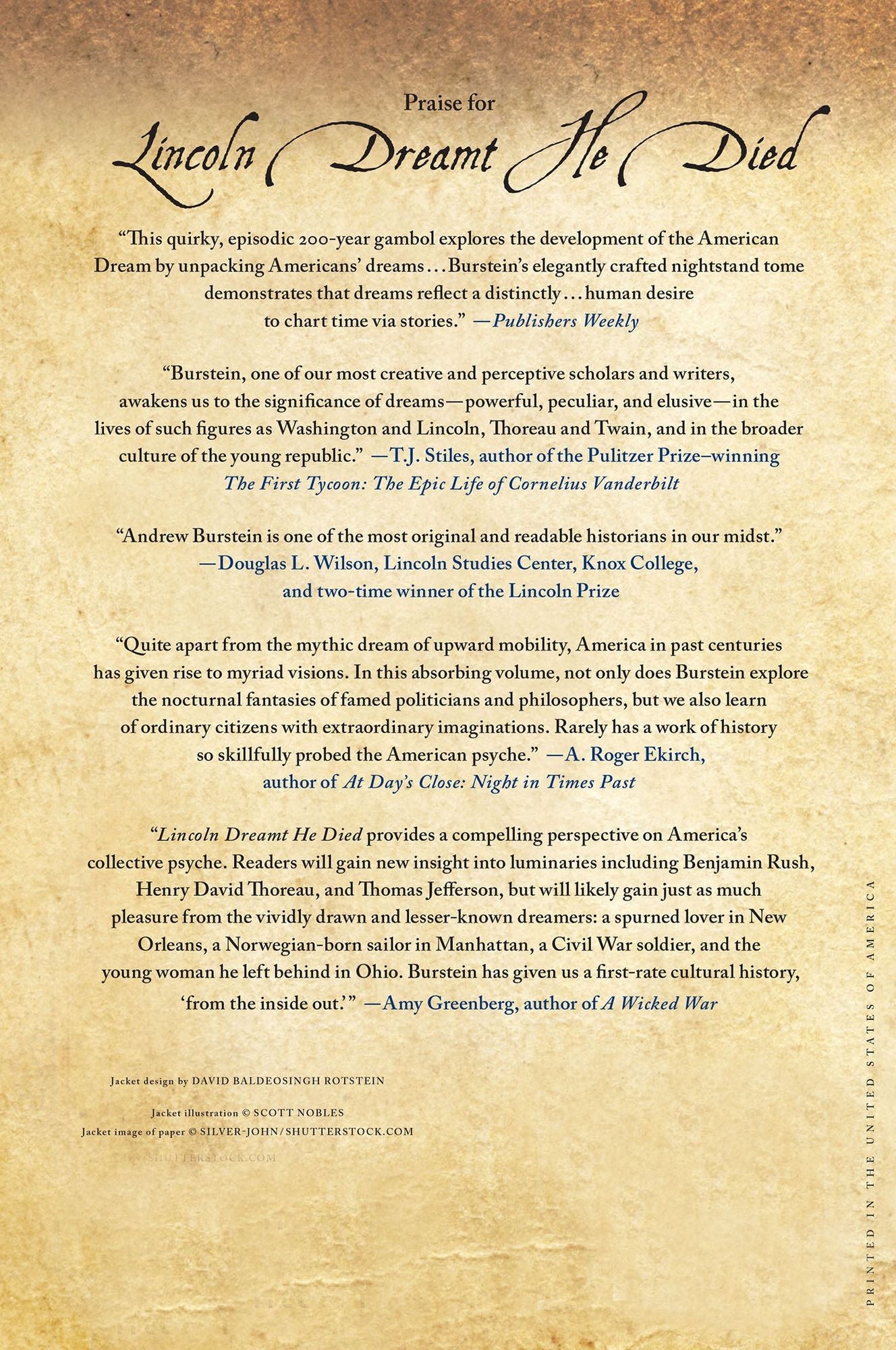 Lincoln Dreamt He Died: The Midnight Visions of Remarkable Americans from Colonial Times to Freud