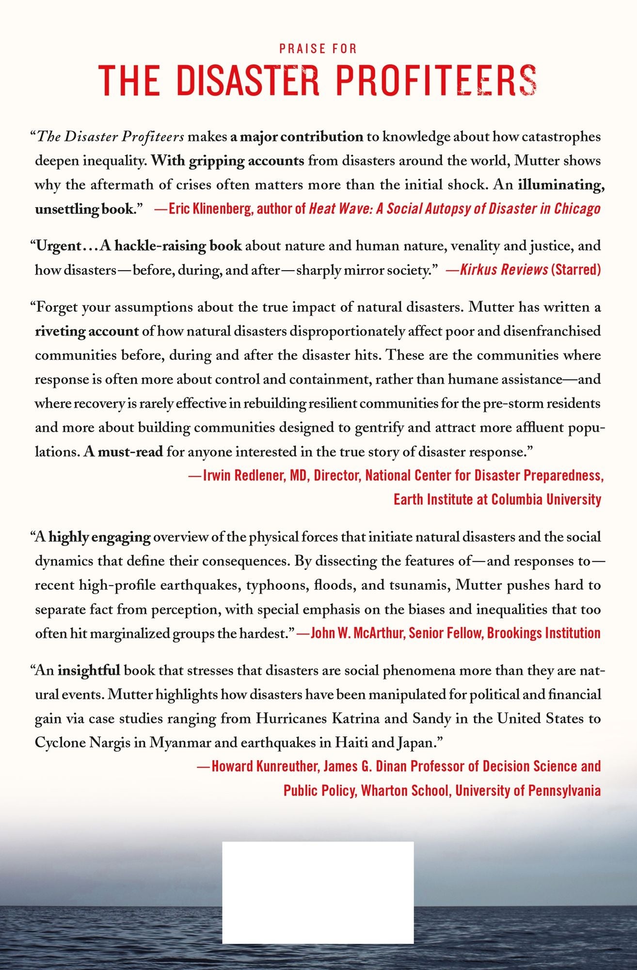 The Disaster Profiteers: How Natural Disasters Make the Rich Richer and the Poor Even Poorer