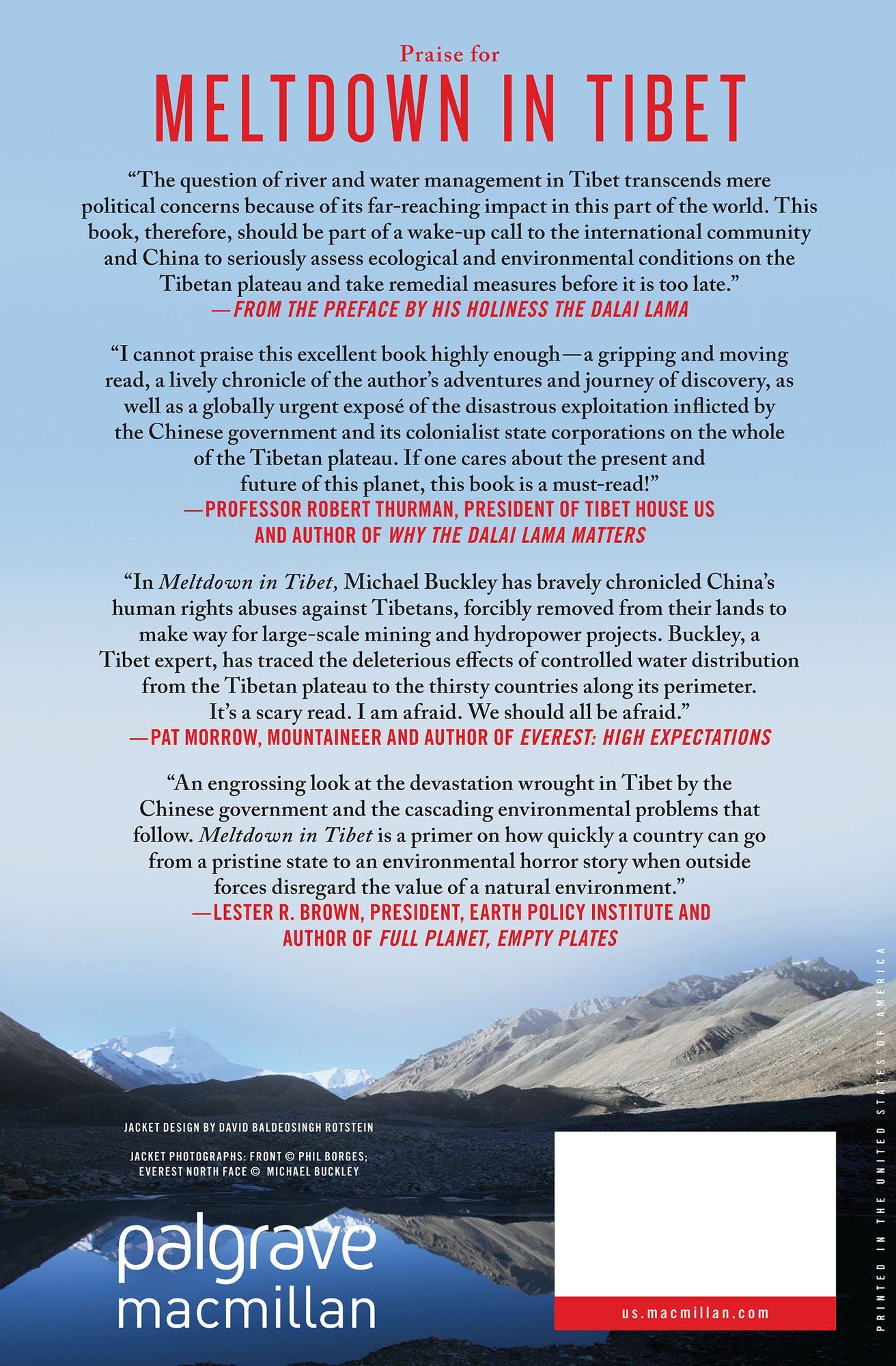Meltdown in Tibet: China's Reckless Destruction of Ecosystems from the Highlands of Tibet to the Deltas of Asia