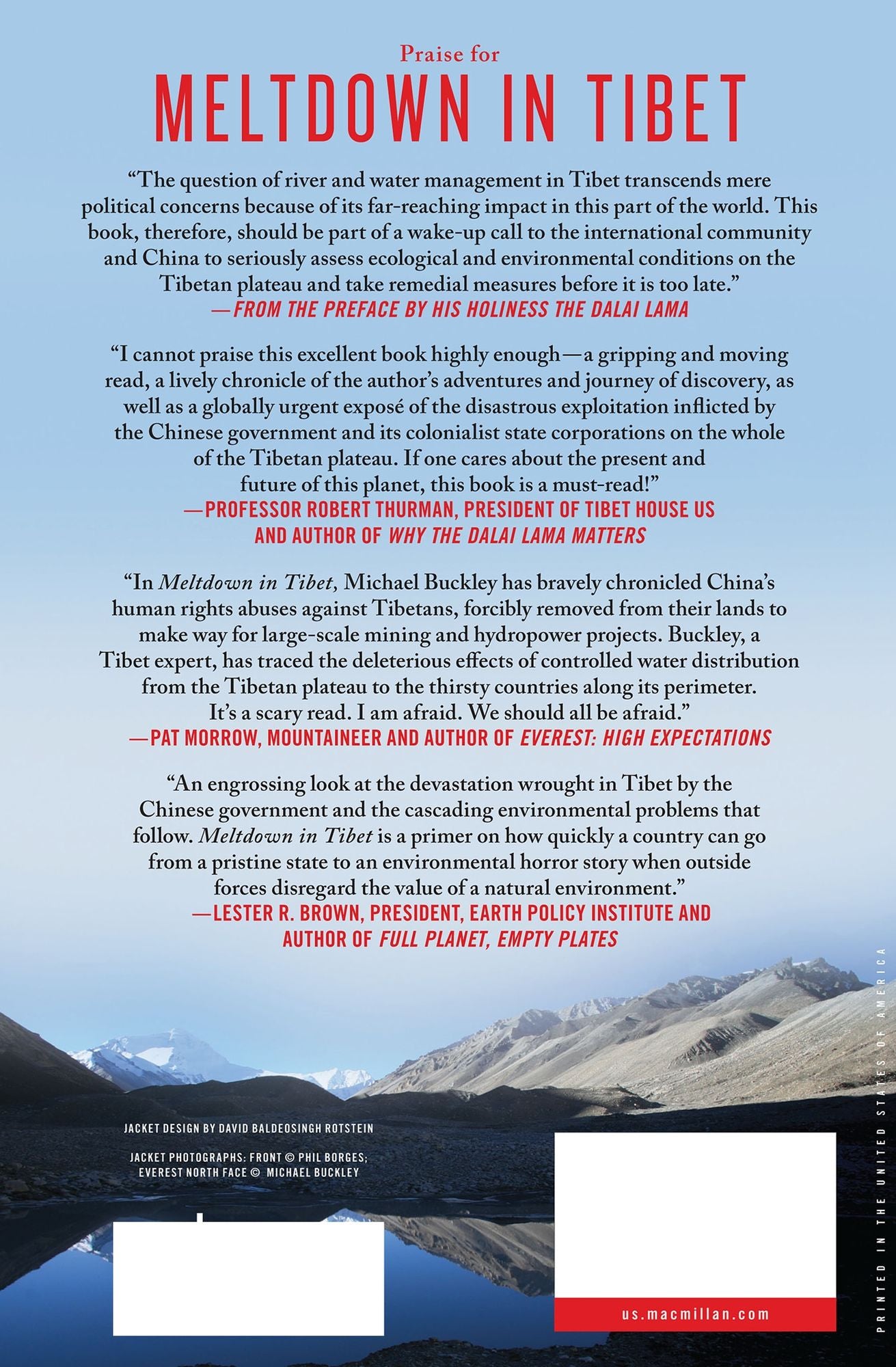 Meltdown in Tibet: China's Reckless Destruction of Ecosystems from the Highlands of Tibet to the Deltas of Asia