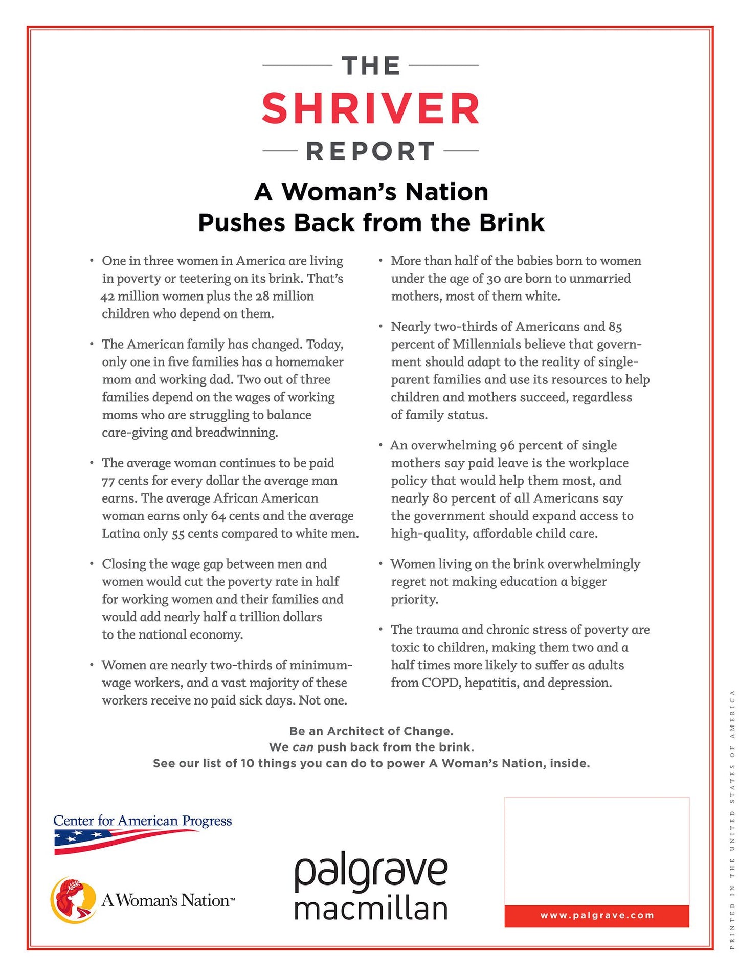 The Shriver Report: A Woman's Nation Pushes Back from the Brink