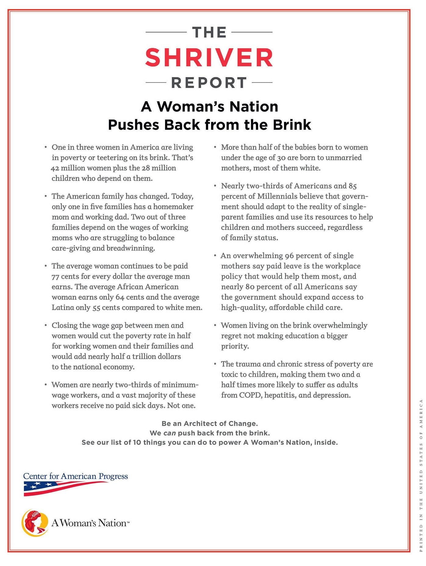 The Shriver Report: A Woman's Nation Pushes Back from the Brink