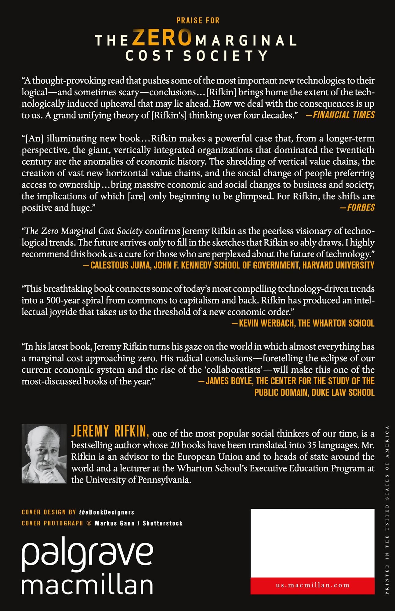 The Zero Marginal Cost Society: The Internet of Things, the Collaborative Commons, and the Eclipse of Capitalism