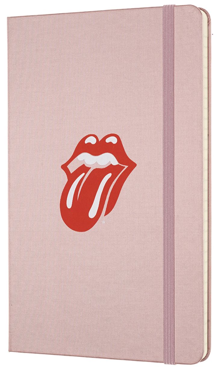 Moleskine Rolling Stones Notebook, Large, Ruled, Pink : Includes Stickers