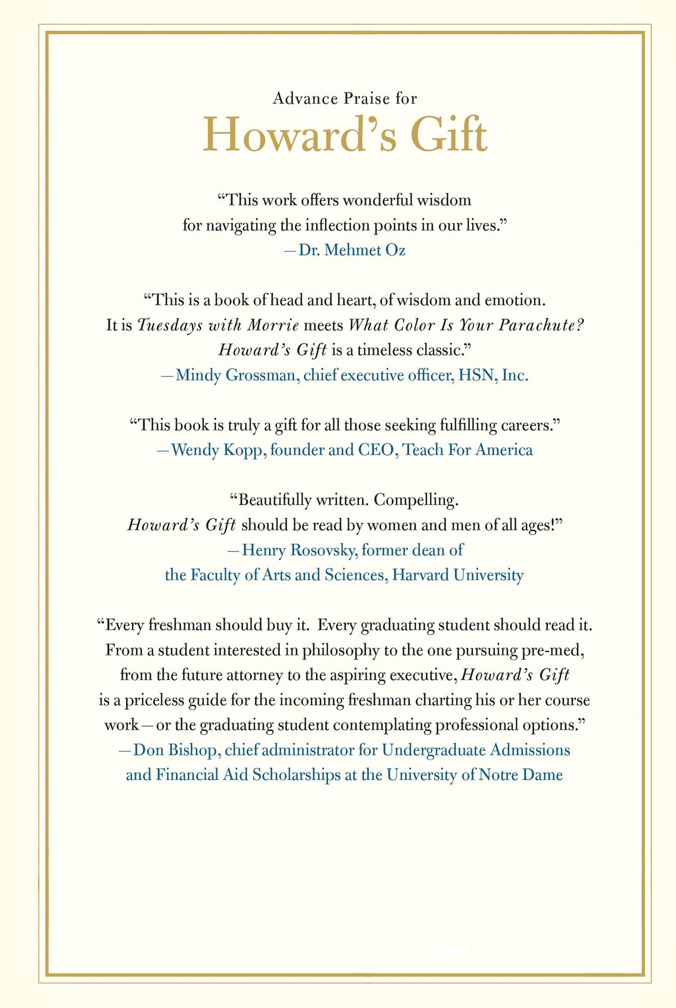Howard's Gift: Uncommon Wisdom to Inspire Your Life's Work