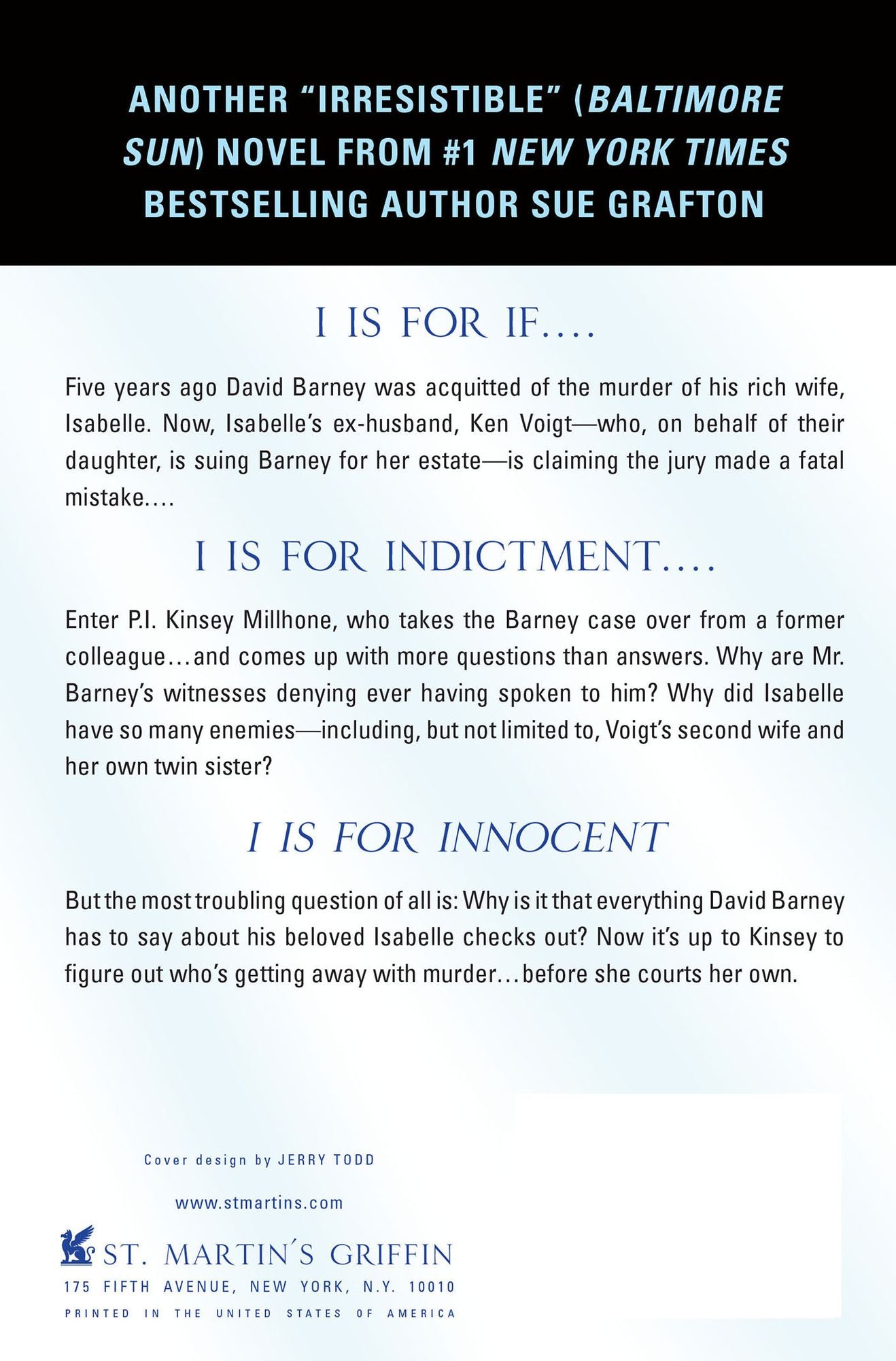 I Is for Innocent (Kinsey Millhone Series #9)