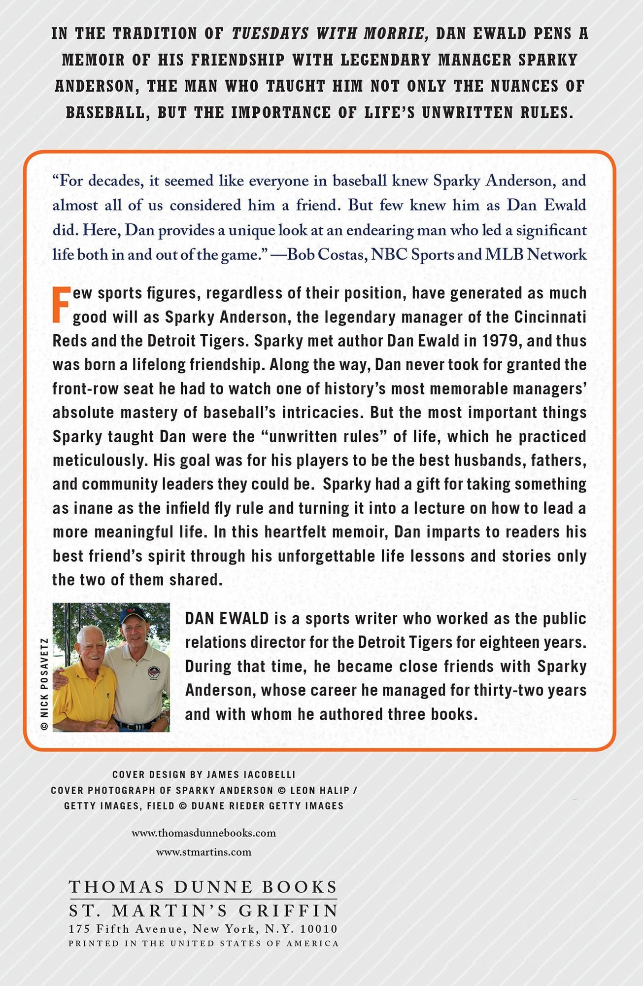 Sparky and Me: My Friendship with Sparky Anderson and the Lessons He Shared About Baseball and Life