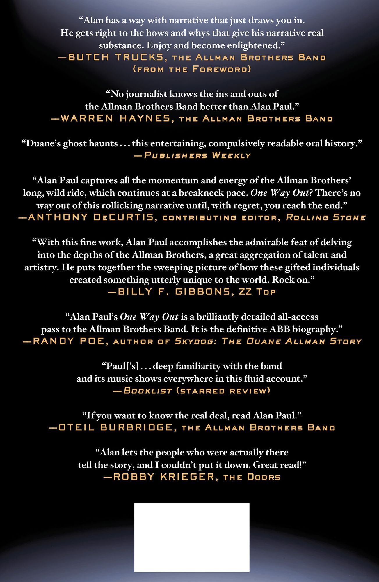 One Way Out: The Inside History of the Allman Brothers Band