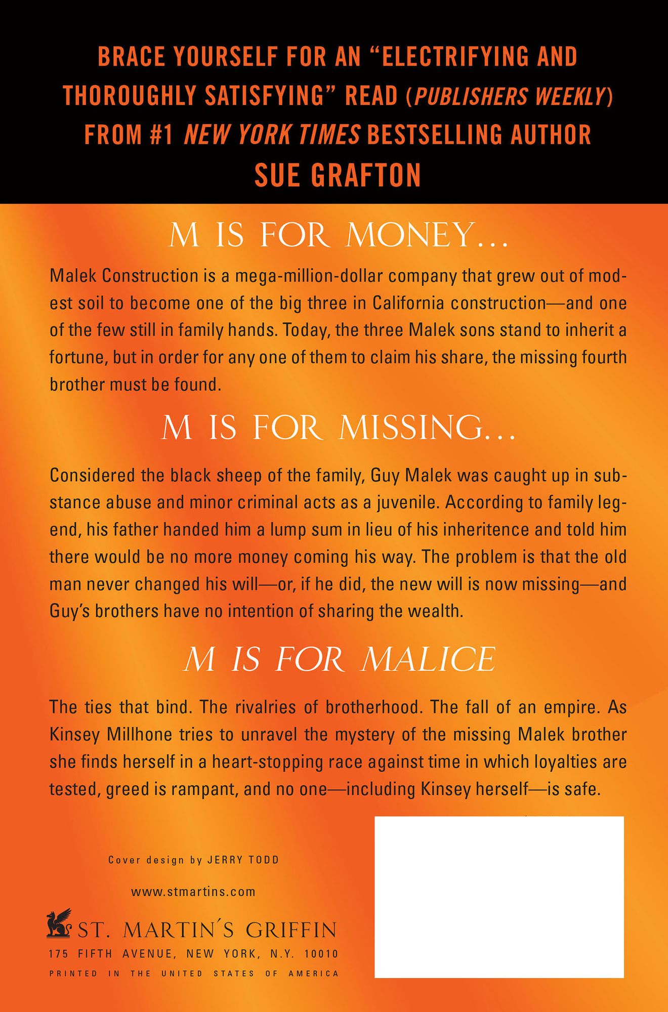 "M" Is for Malice: A Kinsey Millhone Novel
