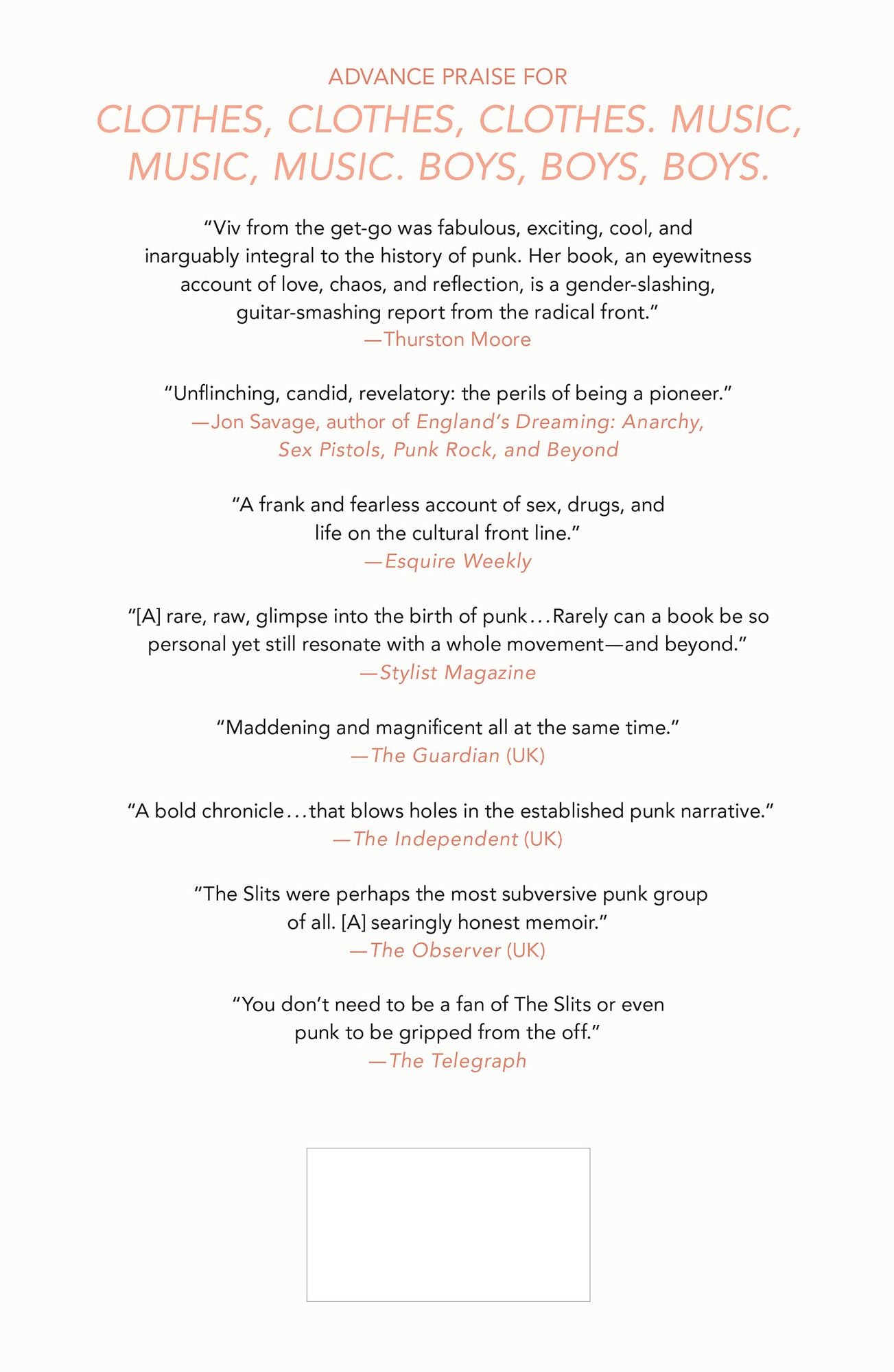 Clothes, Clothes, Clothes. Music, Music, Music. Boys, Boys, Boys.: A Memoir