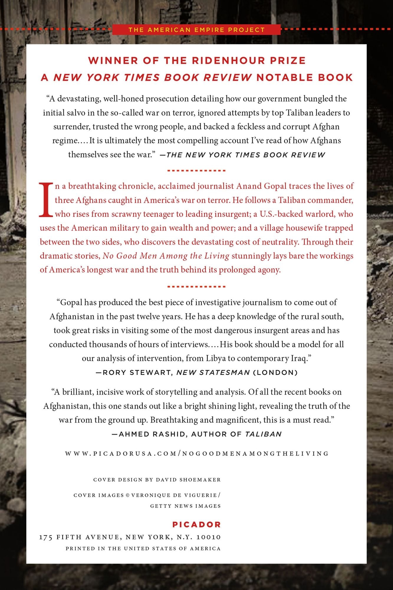 No Good Men Among the Living: America, the Taliban, and the War through Afghan Eyes
