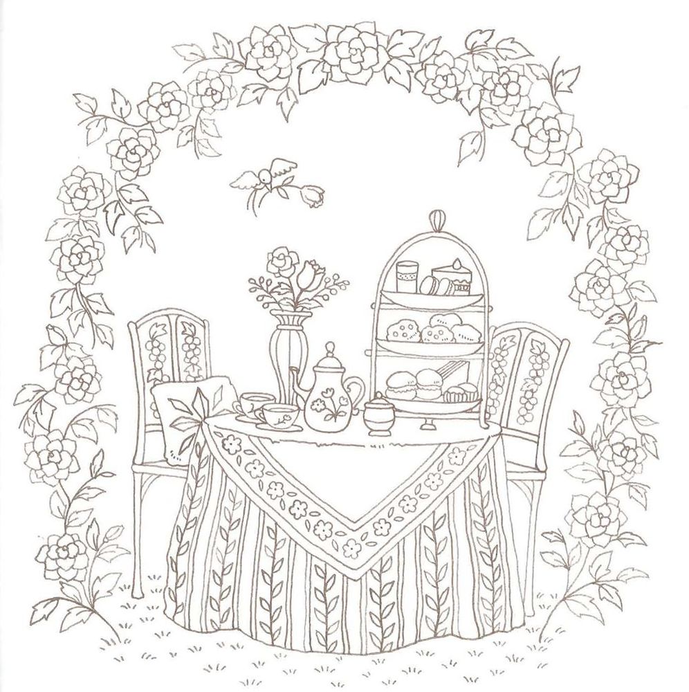 Romantic Country: A Fantasy Coloring Book