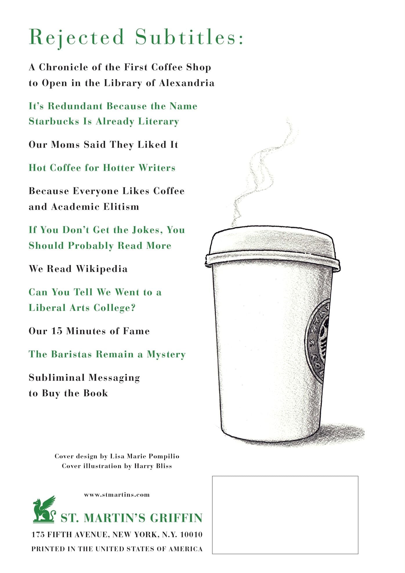 Literary Starbucks: Fresh-Brewed, Half-Caf, No-Whip Bookish Humor