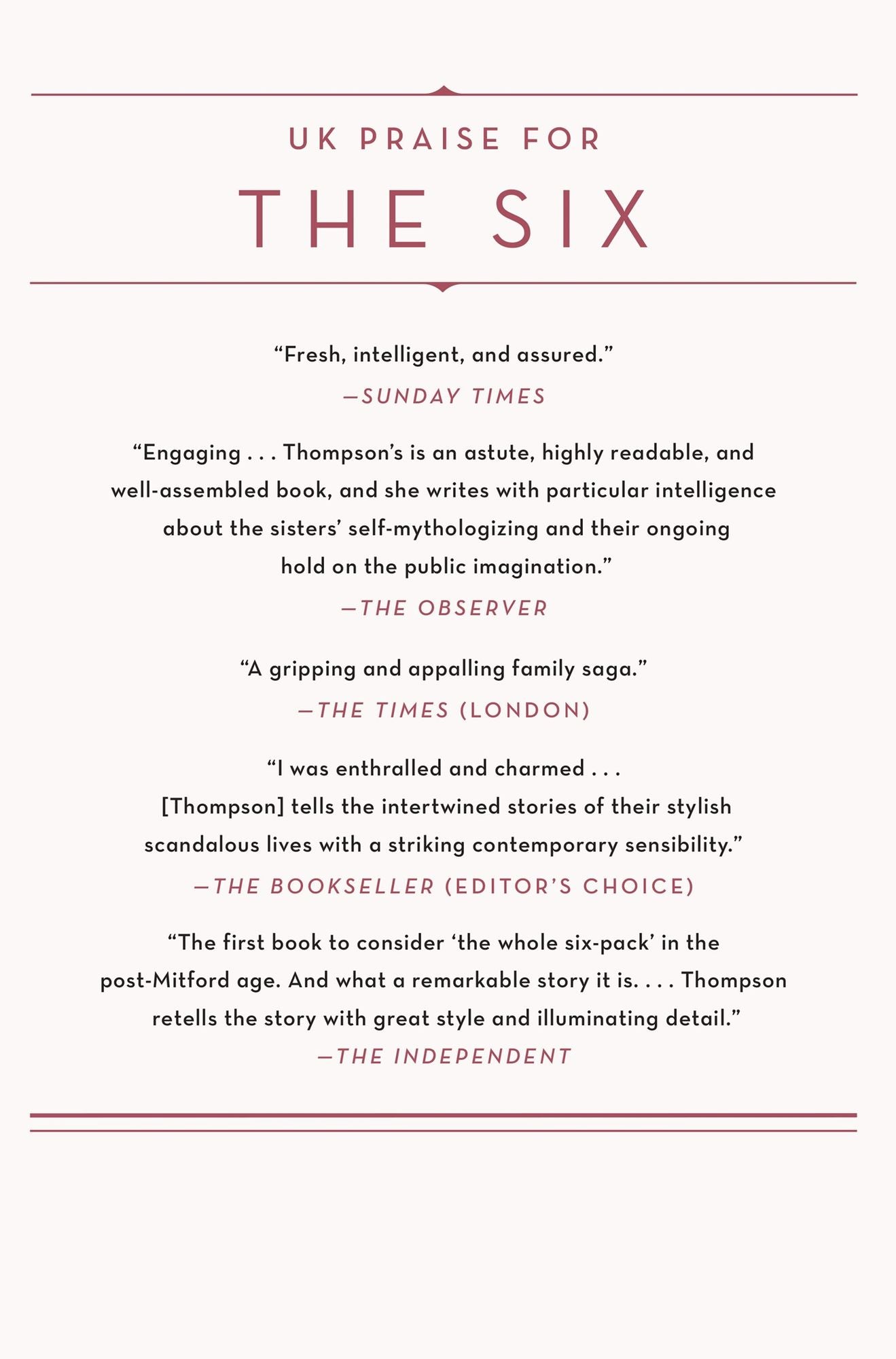 The Six: The Lives of the Mitford Sisters