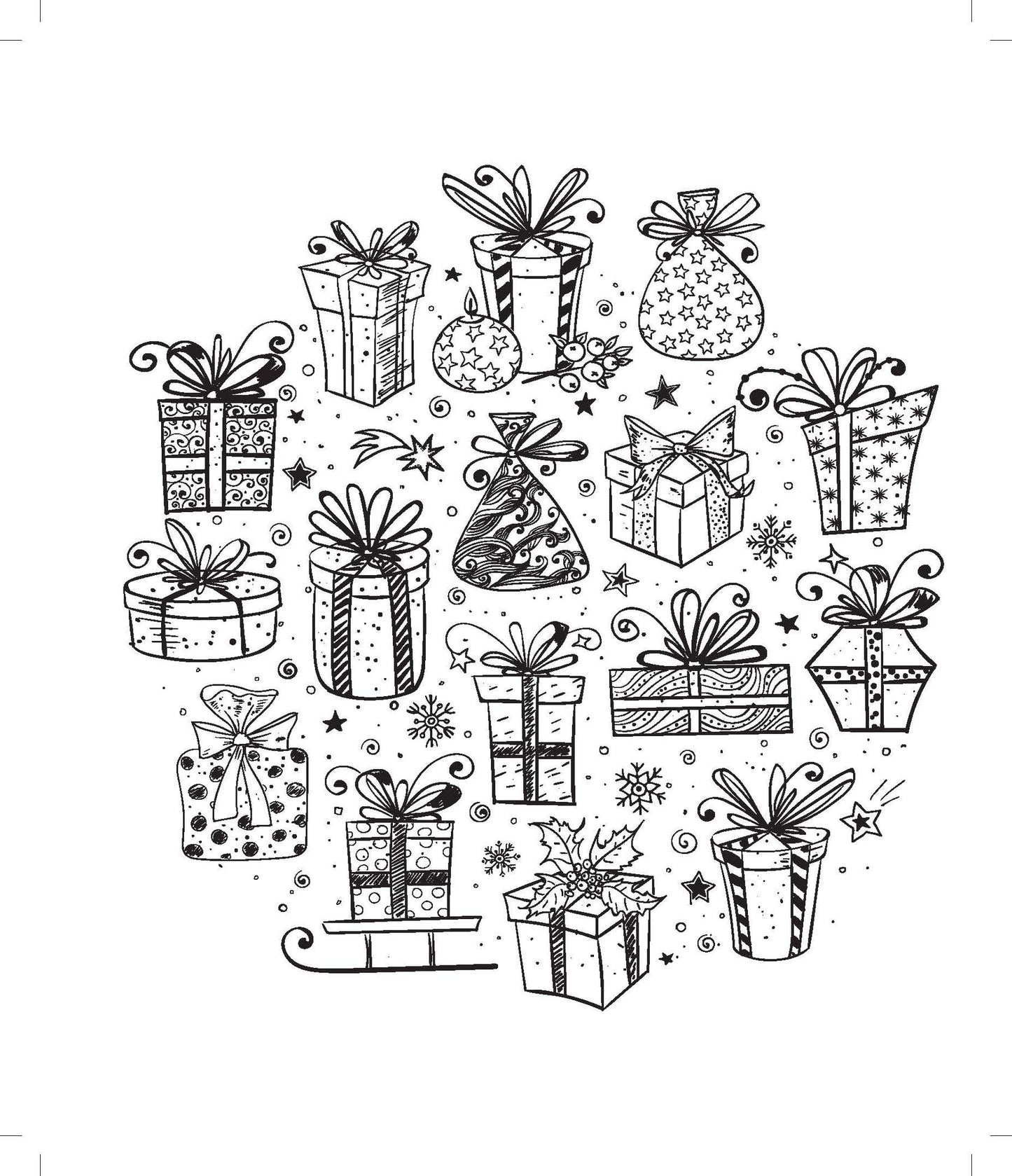 Zendoodle Coloring Presents Keep Merry and Color On