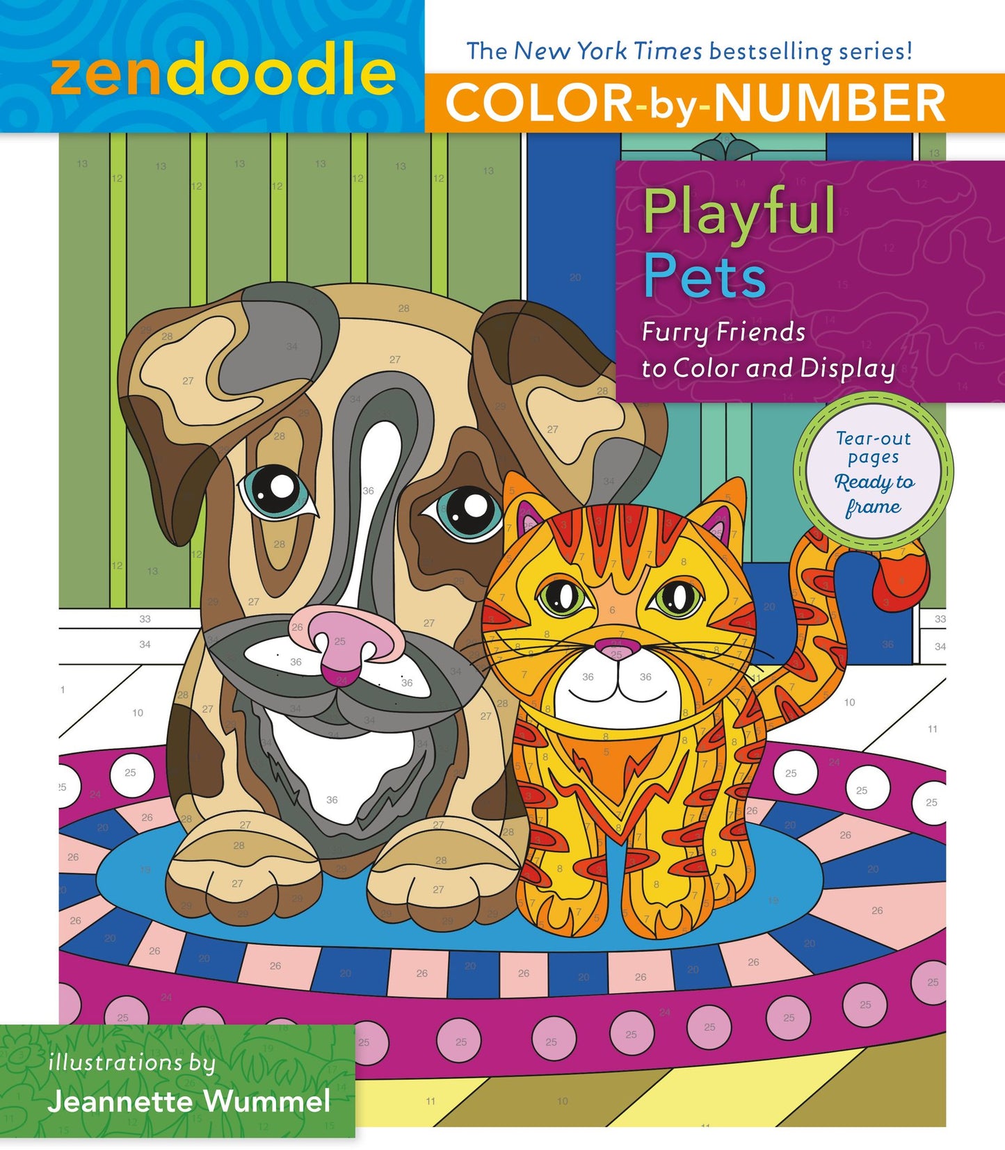 Zendoodle Color-by-Number: Playful Pets: Furry Friends to Color and Display