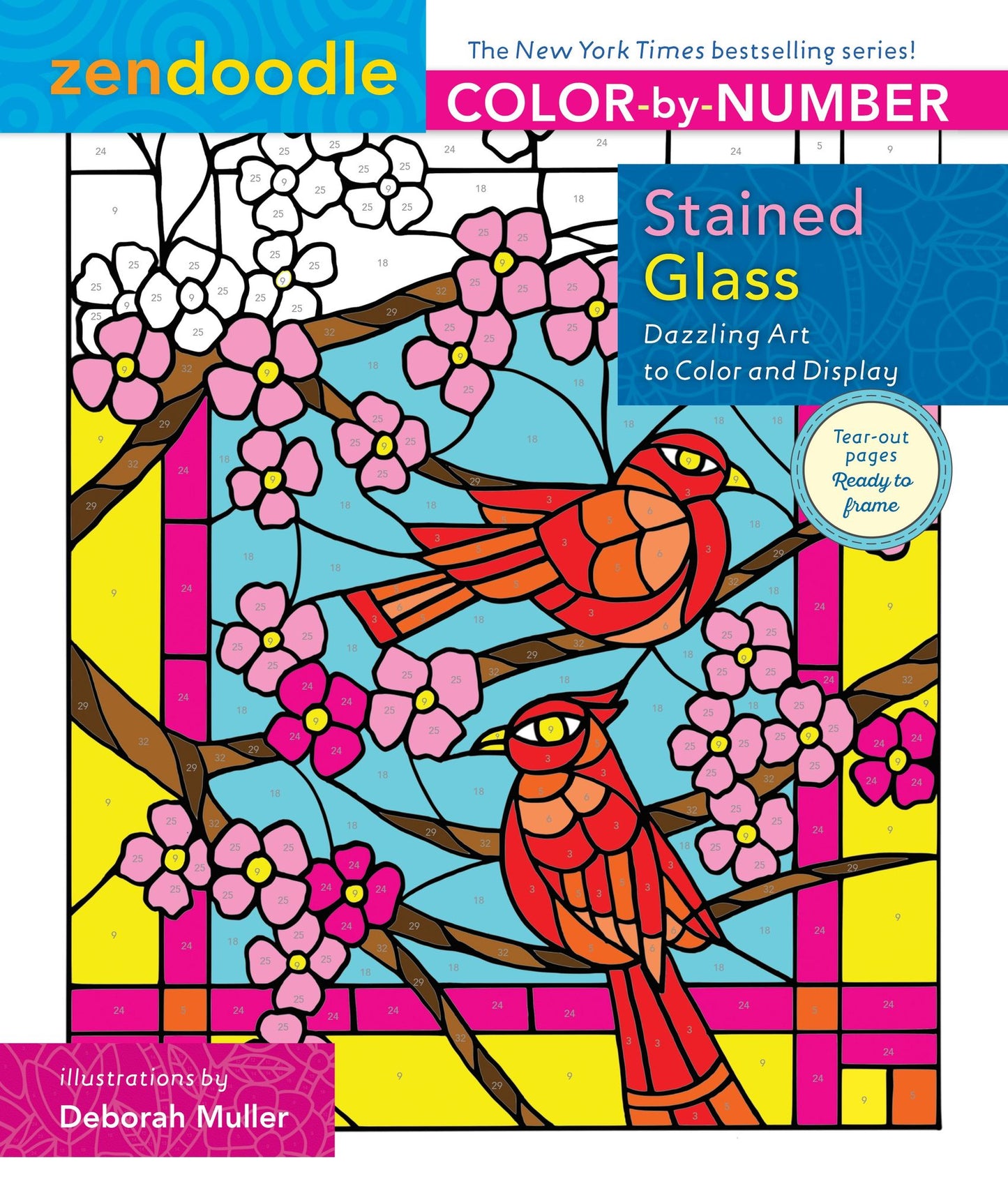 Zendoodle Color-by-Number: Stained Glass: Dazzling Art to Color and Display