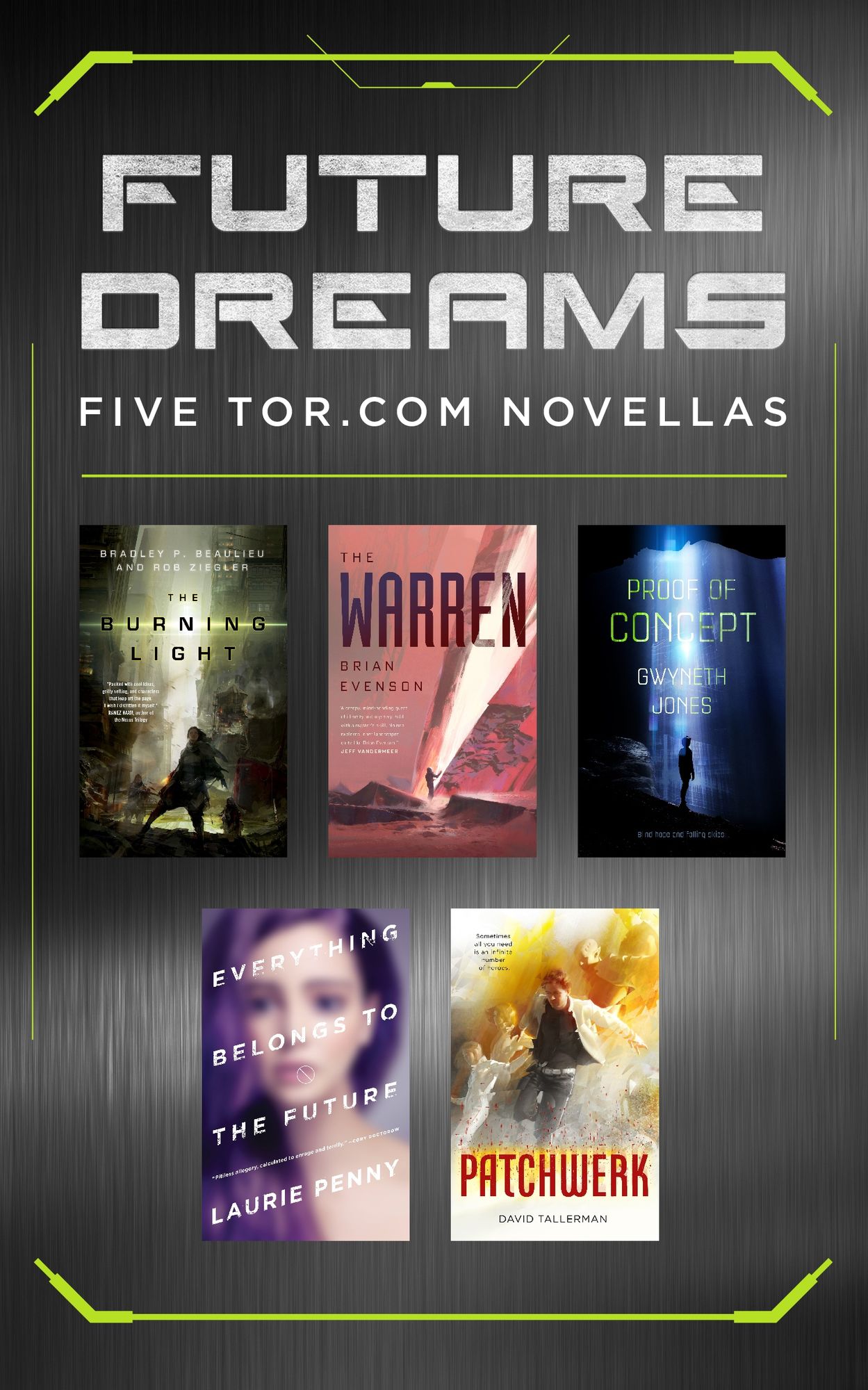 Future Dreams: Five Tor.com Novellas (The Burning Light, The Warren, Proof of Concept, Everything Belongs to the Future, Patchwork)