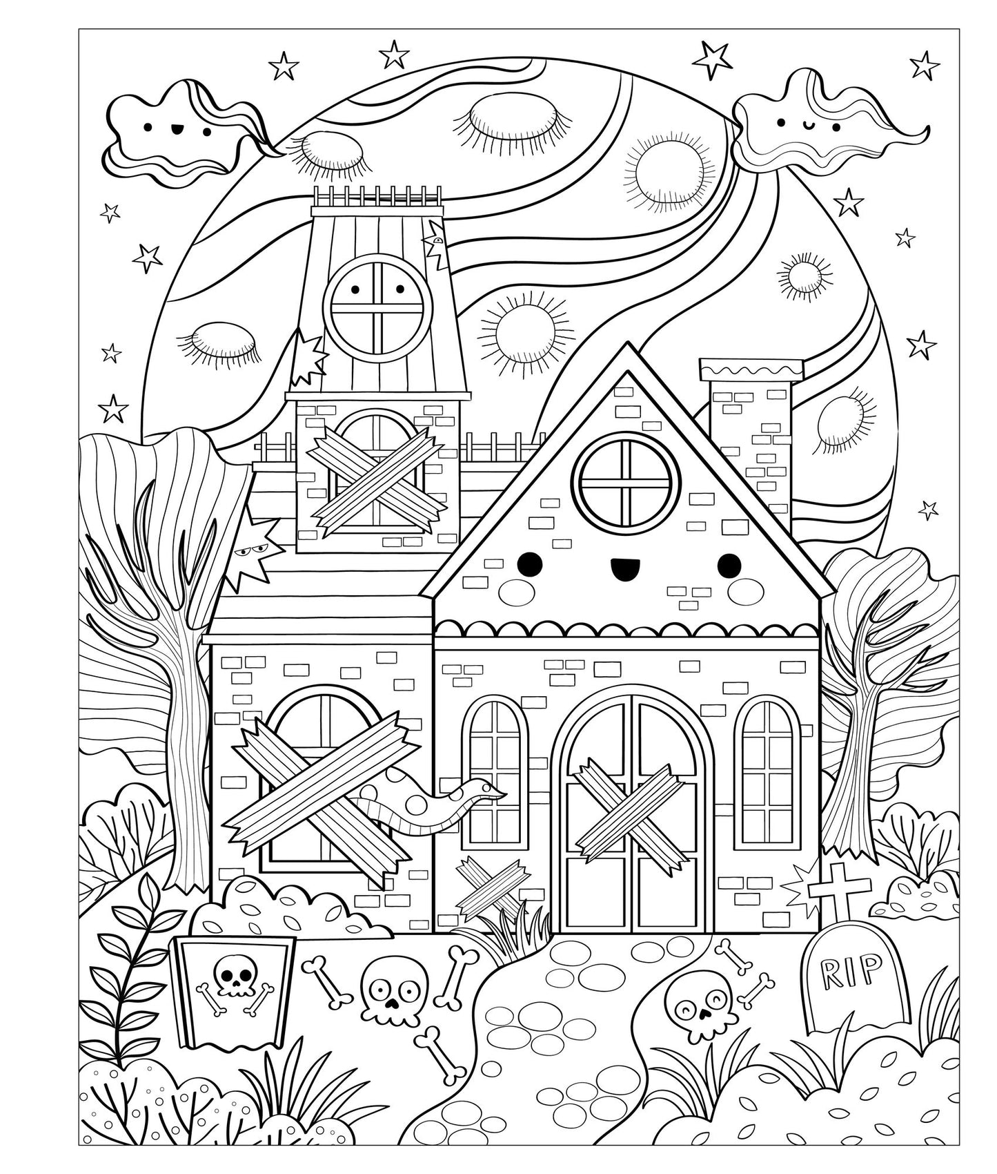 Mangatopia: Spoopy Fun: A Cute and Creepy Coloring Book of Anime and Manga