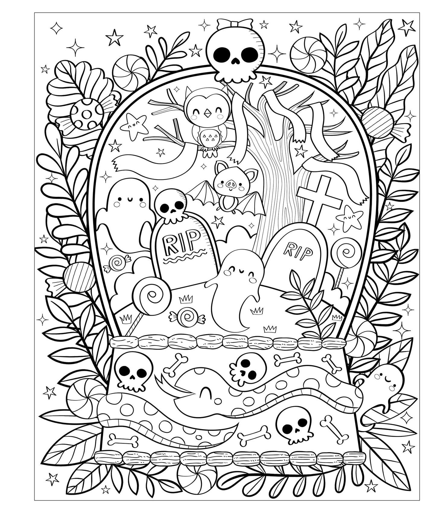 Mangatopia: Spoopy Fun: A Cute and Creepy Coloring Book of Anime and Manga