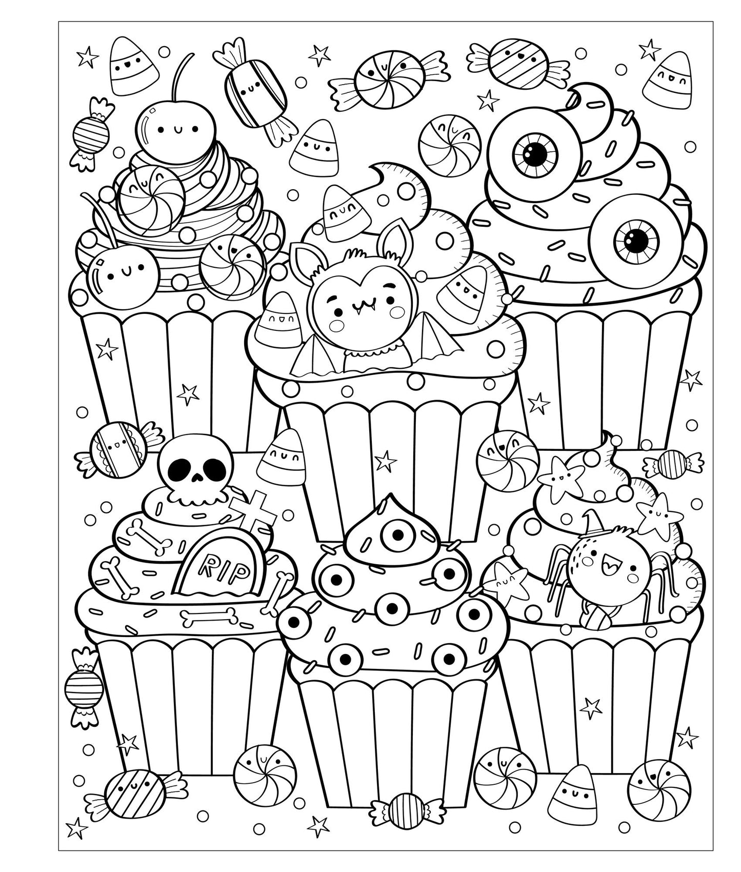 Mangatopia: Spoopy Fun: A Cute and Creepy Coloring Book of Anime and Manga