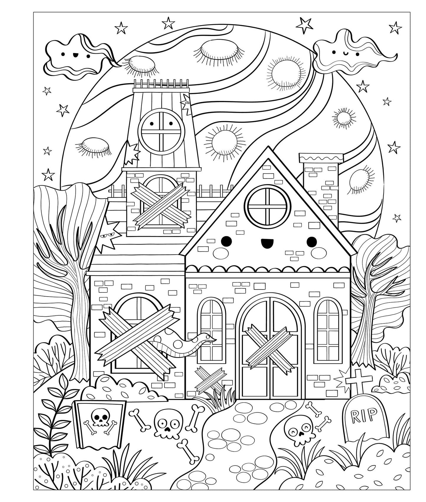Mangatopia: Spoopy Fun: A Cute and Creepy Coloring Book of Anime and Manga