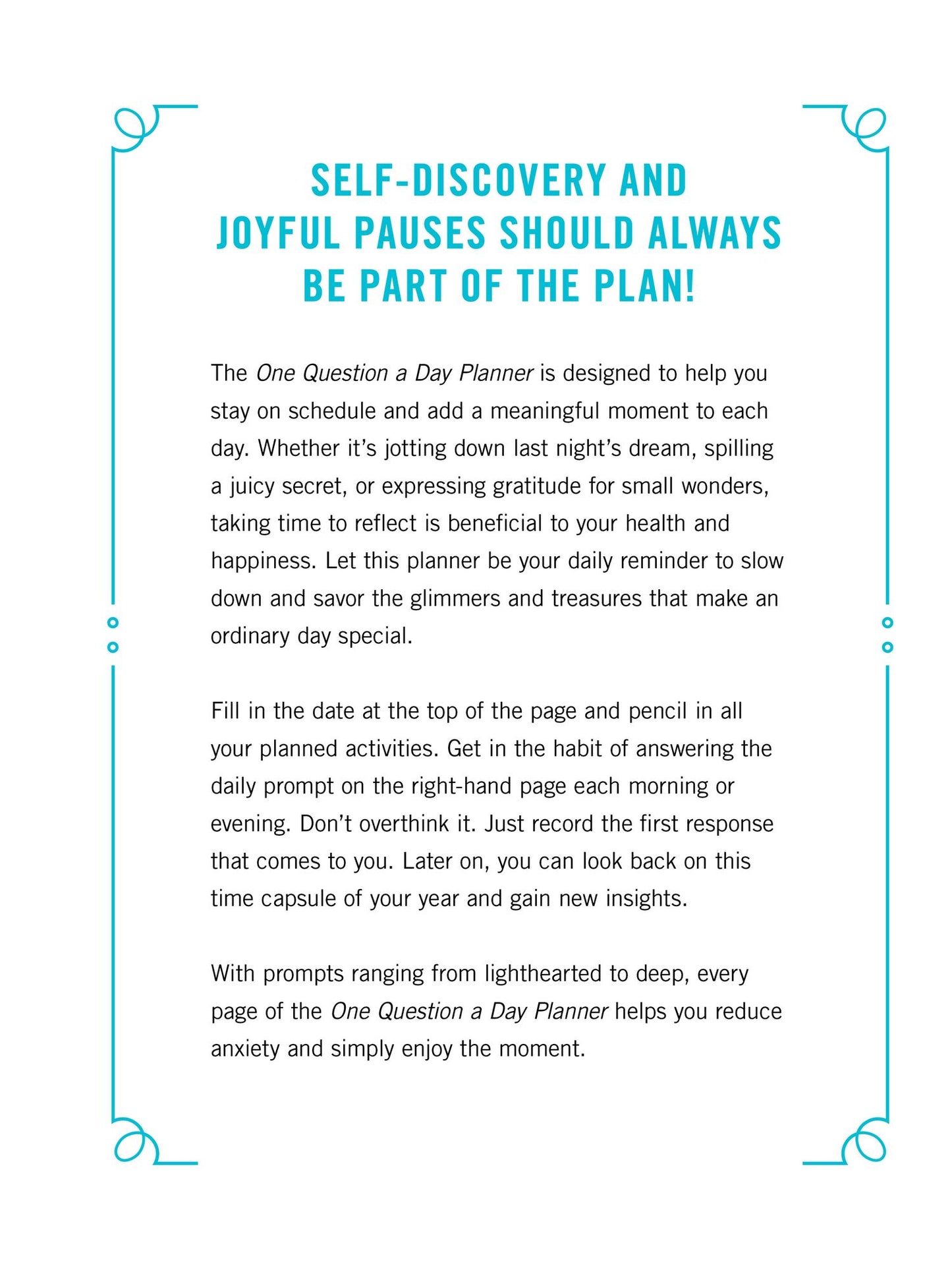 One Question a Day Weekly Planner: 365 Prompts for a Meaningful Year