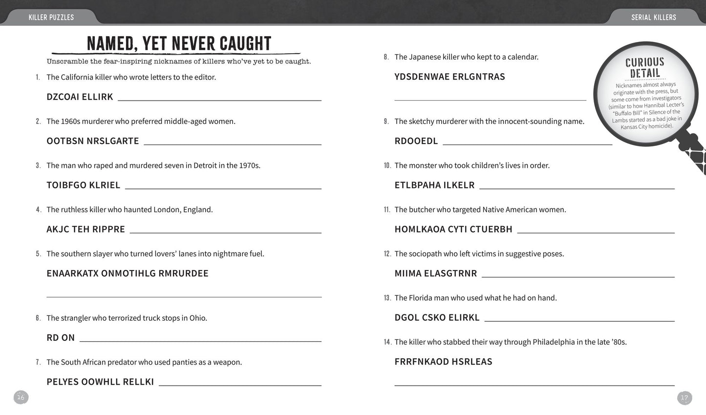 Killer Puzzles: Crosswords, Cyphers, Cryptograms, and More for the True-Crime Obsessed