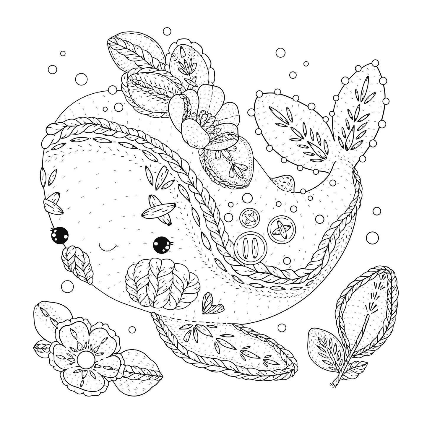 The Cutest of Cute Amigurumi Sea Friends: A Coloring Book of Crocheted Ocean Life