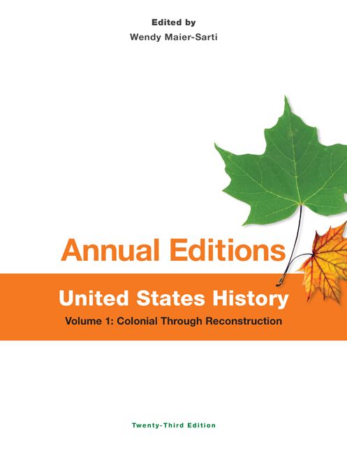 United States History, Volume 1: Colonial through Reconstruction