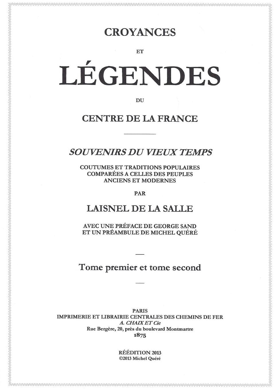 Croyances et légendes du centre de la France
