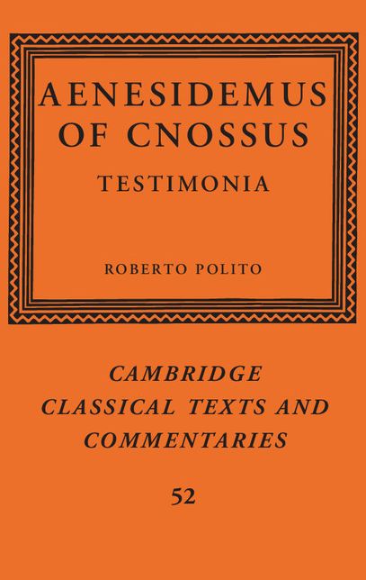 Aenesidemus of Cnossus: Testimonia