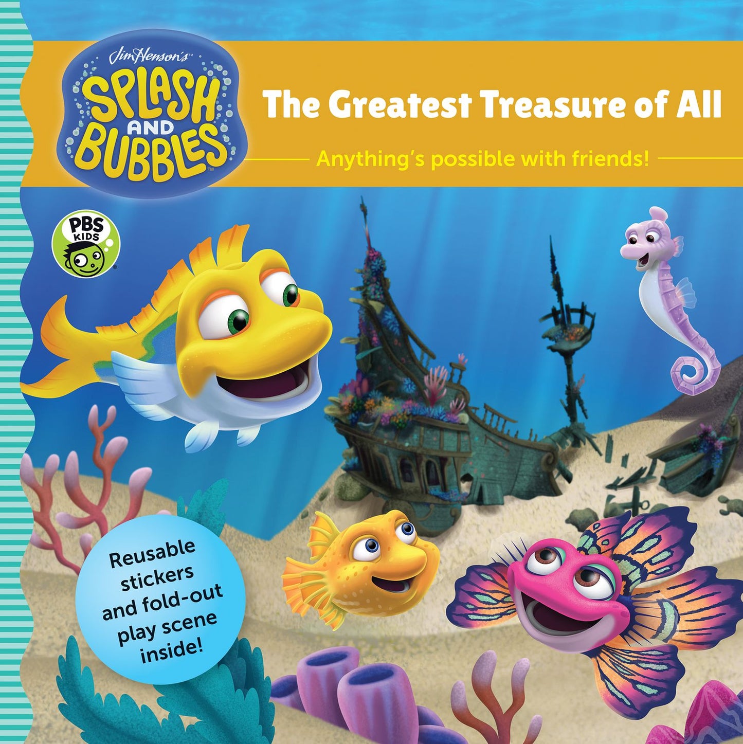 Splash and Bubbles: The Greatest Treasure of All with sticker play scene