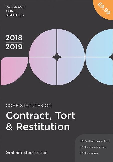 Core Statutes on Contract, Tort Restitution 2018-19