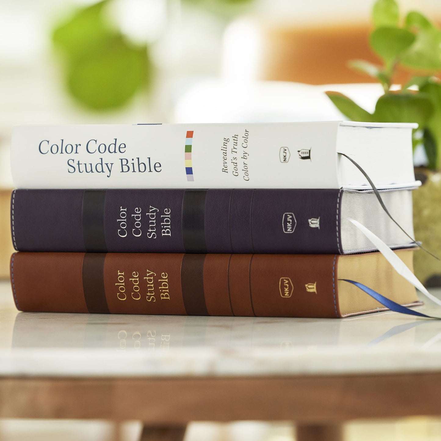 Color Code Study Bible, Revealing God's Truth Color by Color (NKJV, Purple Leathersoft, Red Letter)