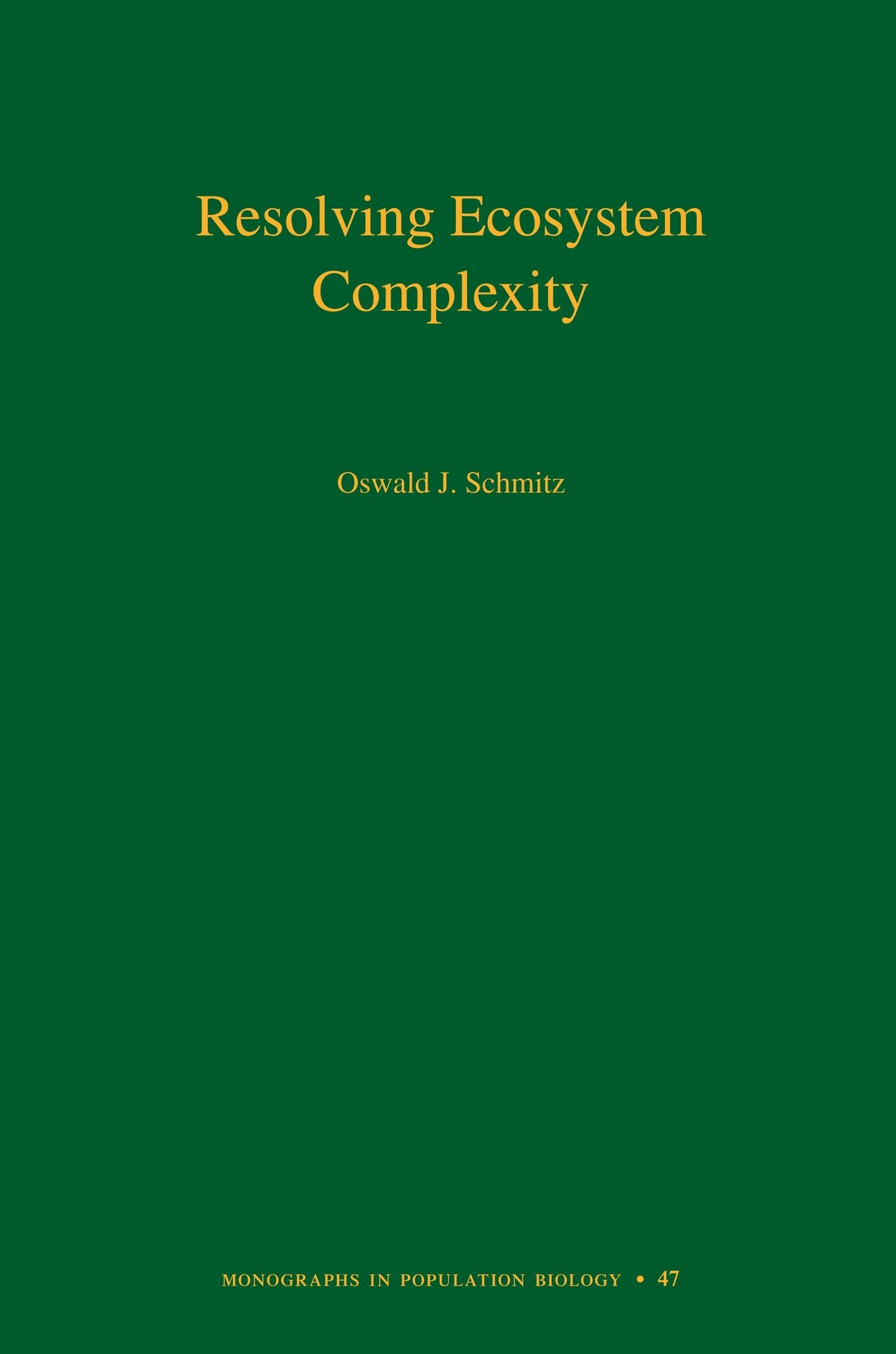 Resolving Ecosystem Complexity (MPB-47)