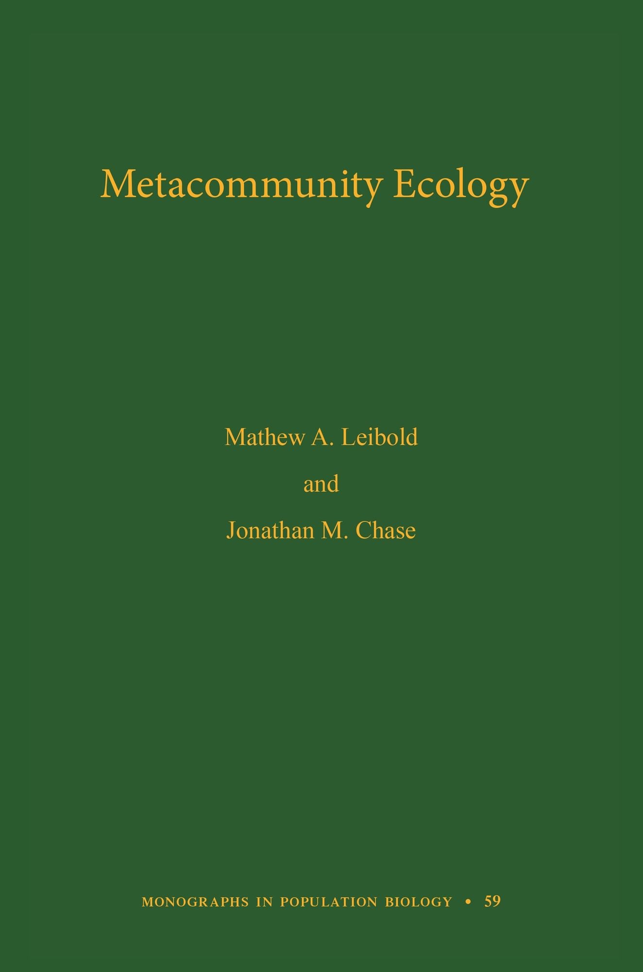 Metacommunity Ecology