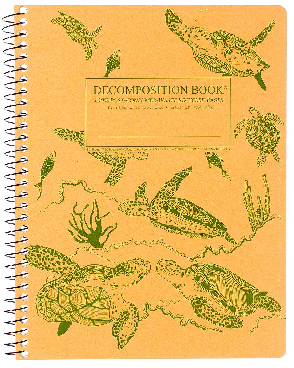 Sea Turtles Coilbound Large Decomposition Book
