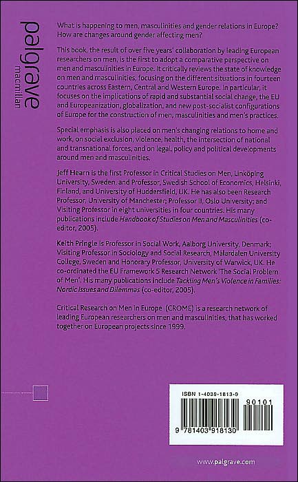 European Perspectives on Men and Masculinities: National and Transnational Approaches