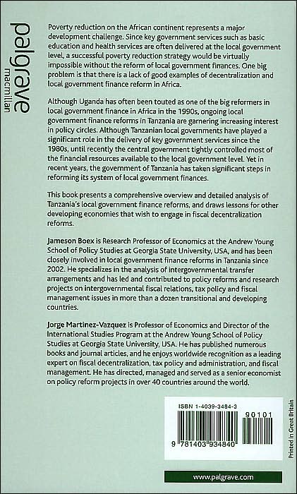Local Government Financial Reform in Developing Countries: The Case of Tanzania