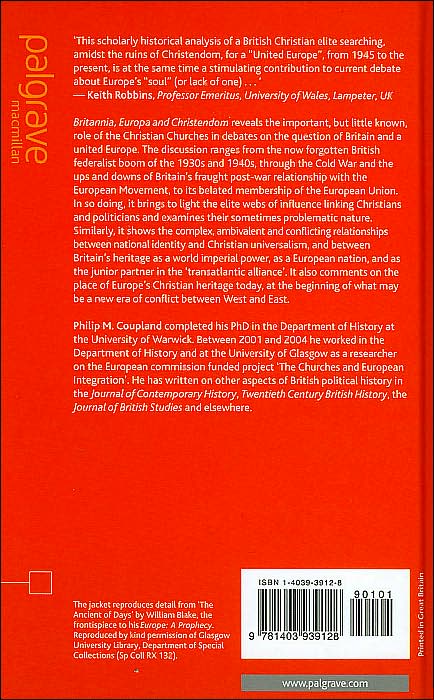 Britannia, Europa and Christendom: British Christians and European Integration