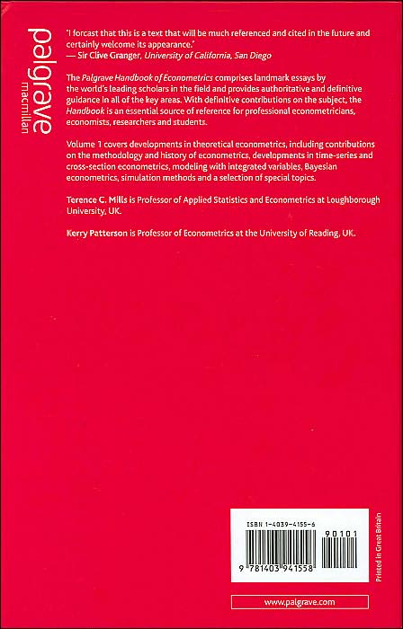 Palgrave Handbook of Econometrics: Volume 1: Econometric Theory