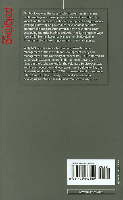 The Human Factor in Governance: Managing Public Employees in Africa and Asia