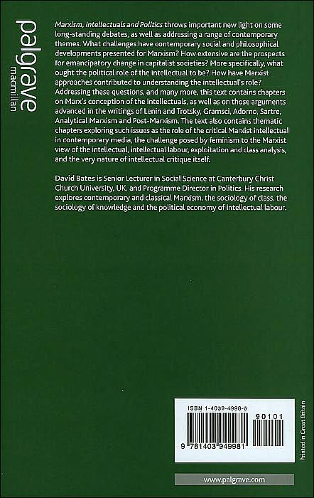 Marxism, Intellectuals and Politics
