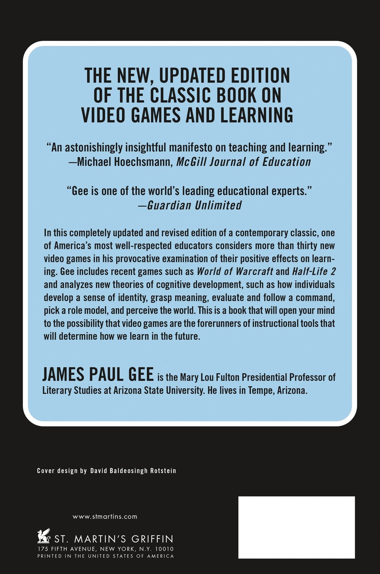 What Video Games Have to Teach Us about Learning and Literacy. Second Edition: Revised and Updated Edition