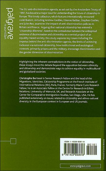 European Anti-Discrimination and the Politics of Citizenship: Britain and France
