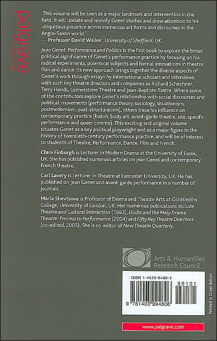 Jean Genet: Performance and Politics