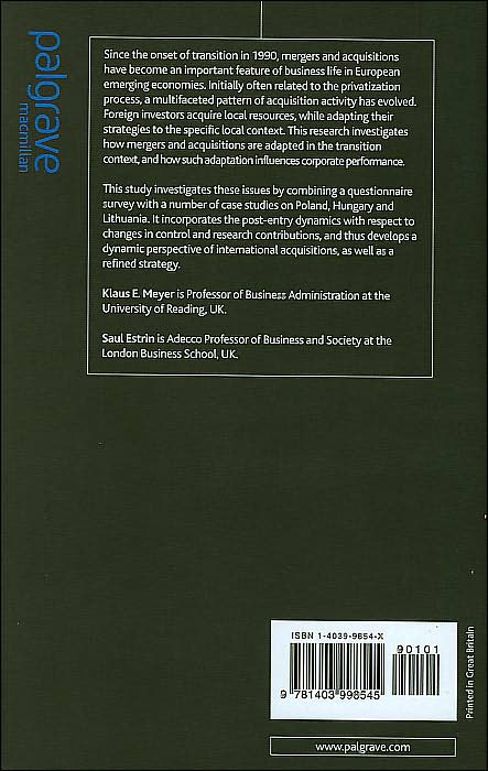 Acquisition Strategies in European Emerging Markets