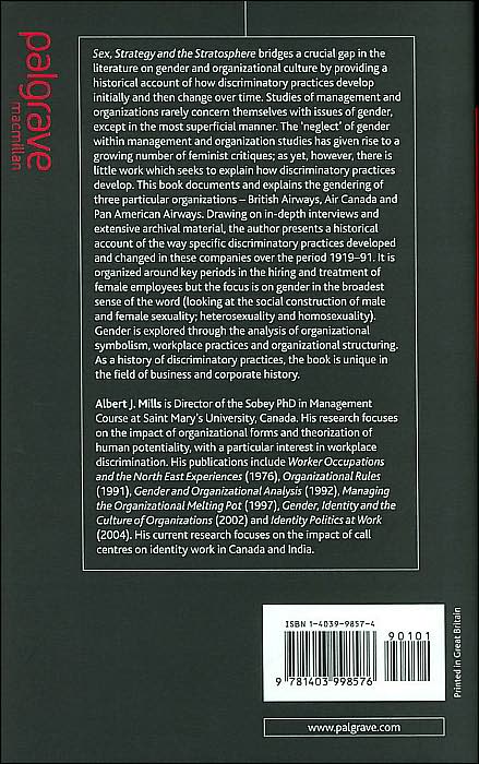 Sex, Strategy and the Stratosphere: Airlines and the Gendering of Organizational Culture