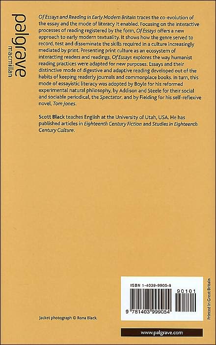 Of Essays and Reading in Early Modern Britain